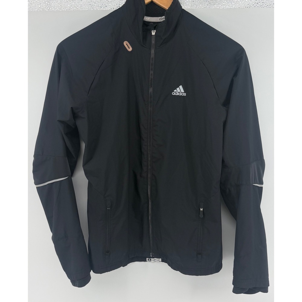 Adidas Windstopper Jacket Womens Small Black ClimaProof Running Full Zip